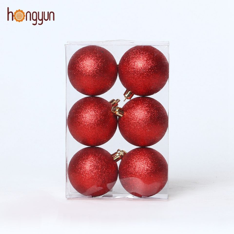6PCS Christmas Tree Ornaments 6CM Plastic Christmas Ball