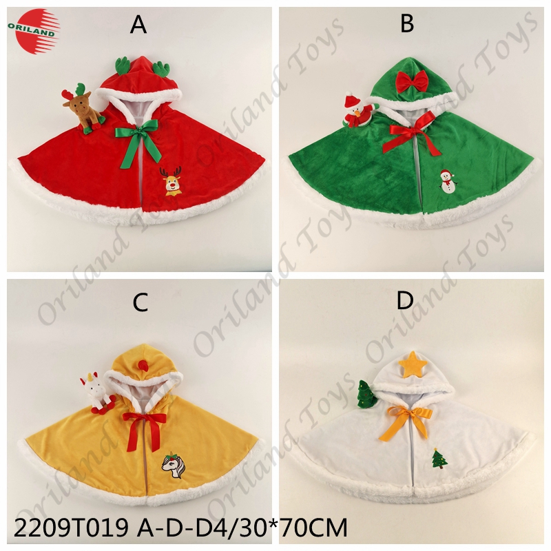 Christmas plush kids cape