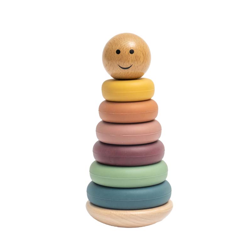 Stacking Nesting Circle Toy Silicone Baby Stacking Stones Toy
