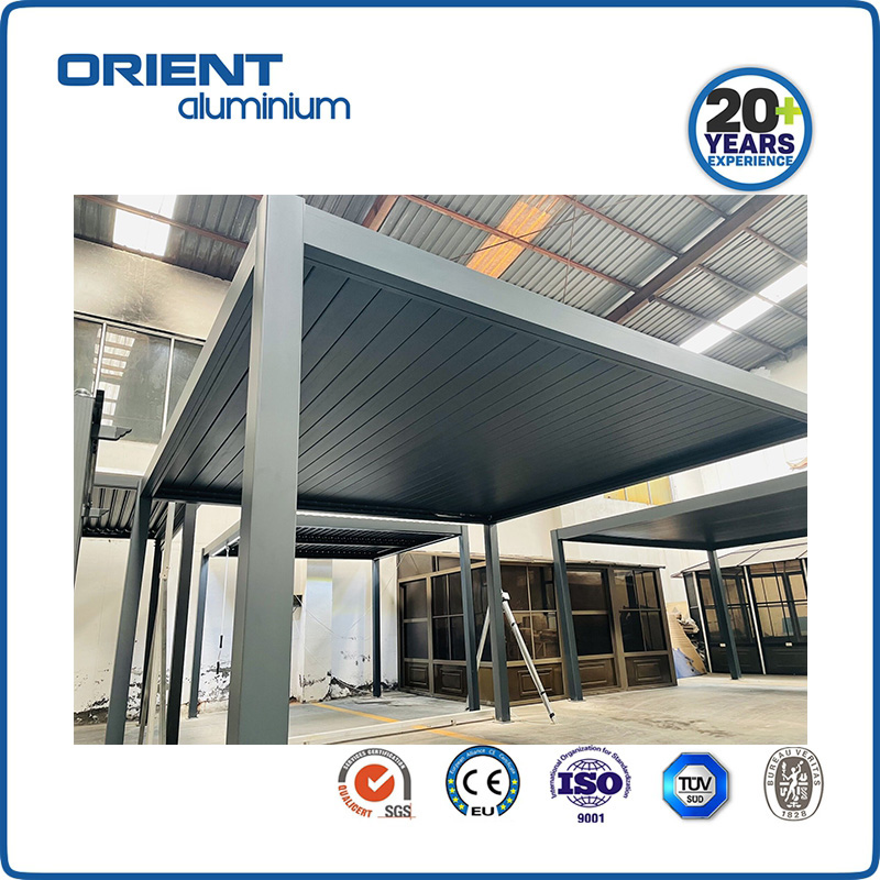 Bioclimatic Motorized OEM Outdoor Louvered Roof Sunshade Waterproof System Aluminium Pergola