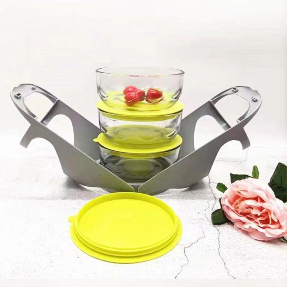Glass Food Container，Borosilicale Food Storage Container With Airtight Bamboo Lid Clear Glass Jar