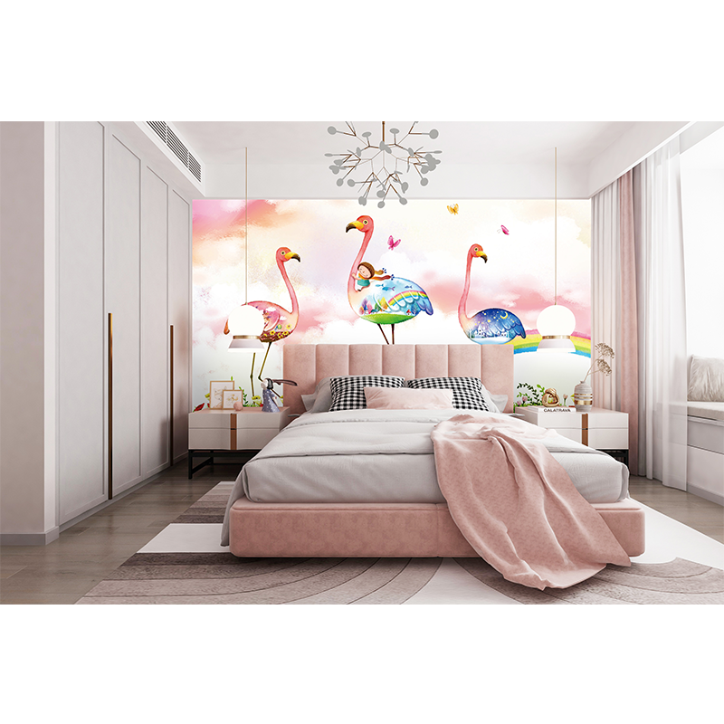 environmental friendly chinese fabric cloth non woven mountain mural