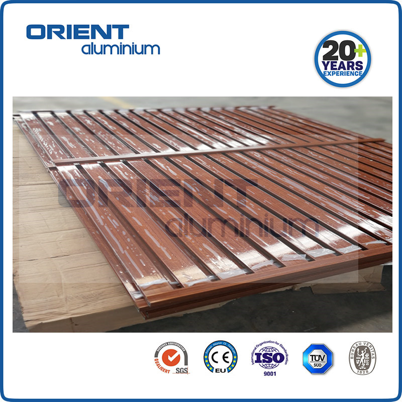 Factory supply Modern design horizontal powder coating dark grey aluminum slat fence