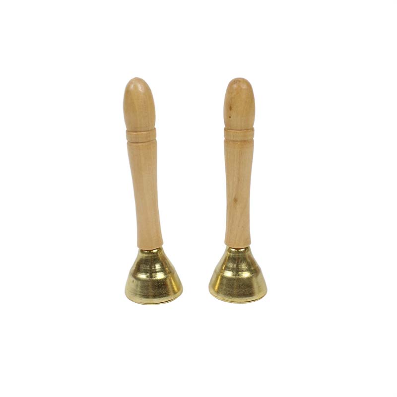 Small Metal Bell Baby Music Toys Music toys hand bells instrument Wooden Jingle Stick with Bells