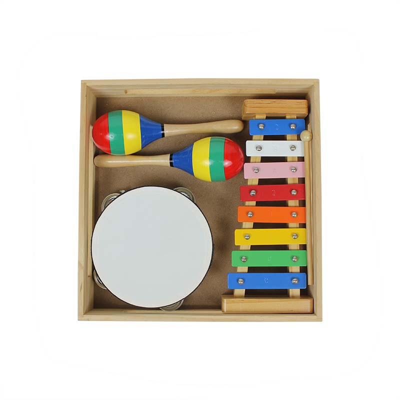 Baby wooden xylophone wooden rattle and wooden Tambourine