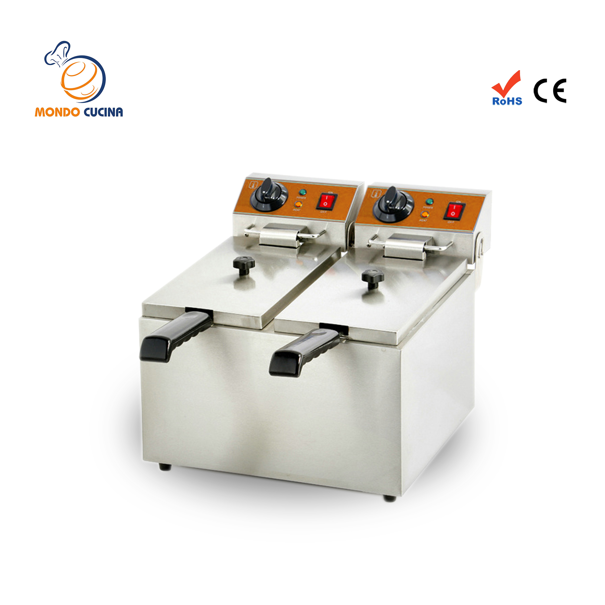 Stainless Steel 2-Tank Electric Fryer / Fryer / Stainless Steel / Electric Fryer