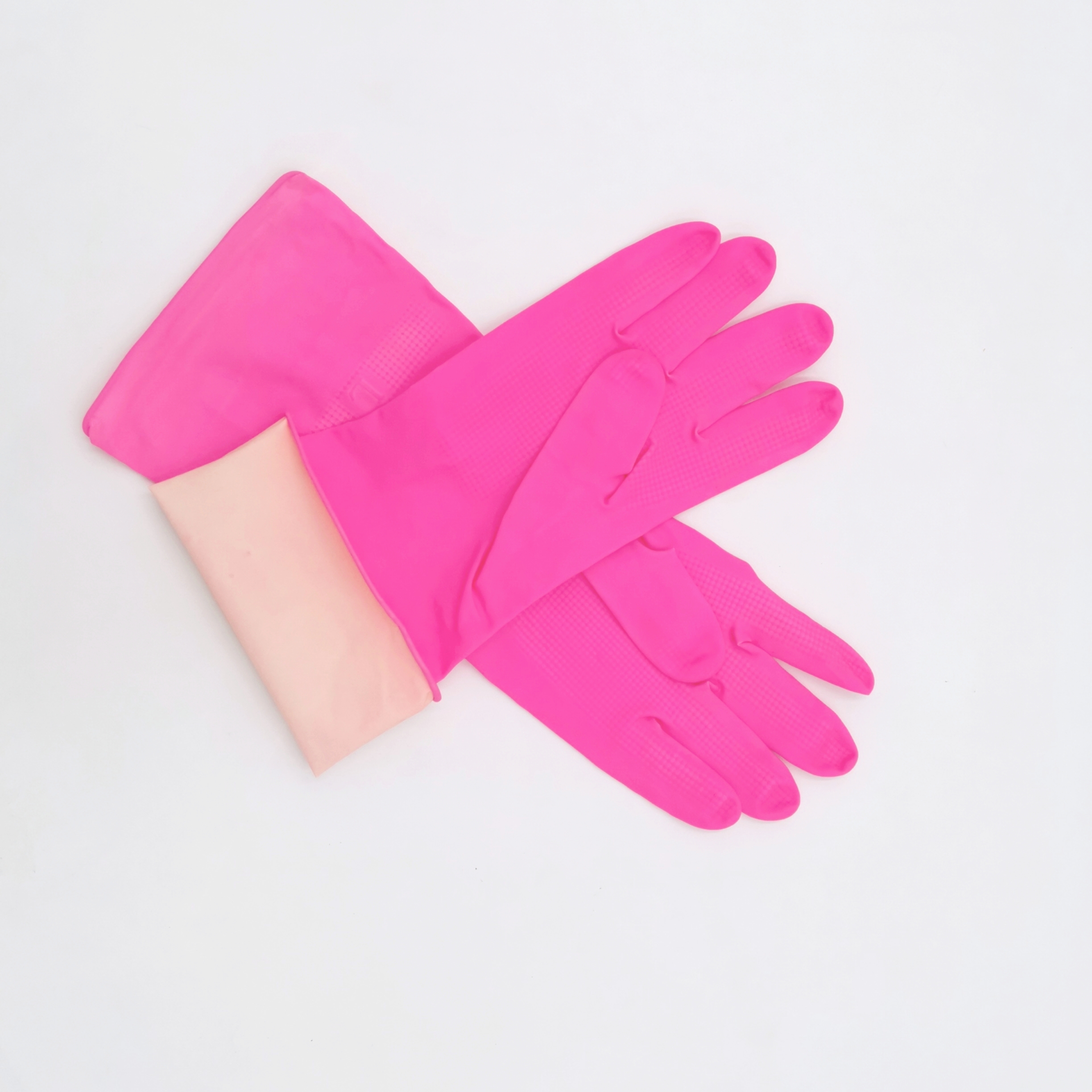 Xingli pink unlined customized color household latex gloves for detegrents protection hand gloves