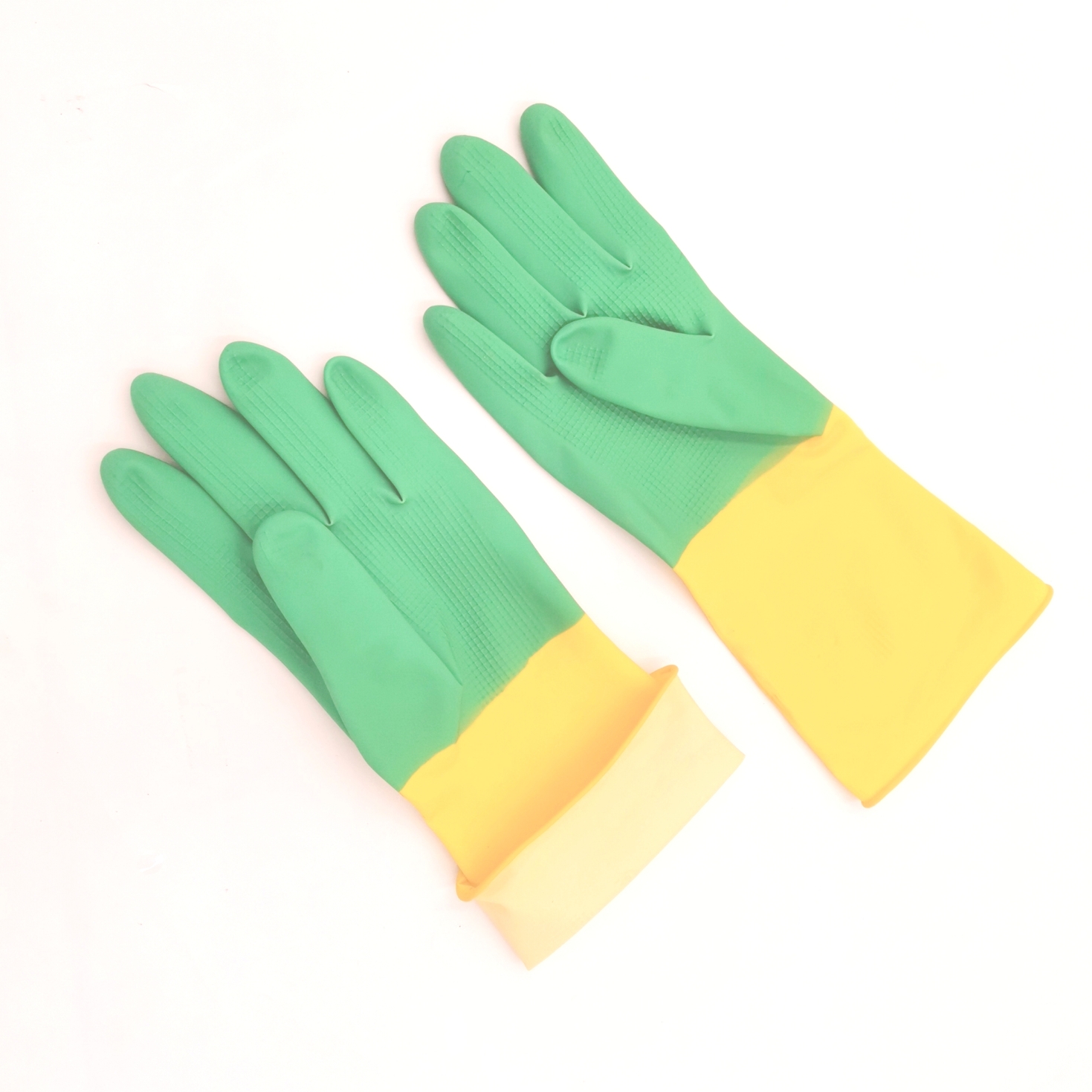 30cm Xingli Green flocklined cleaning household latex gloves