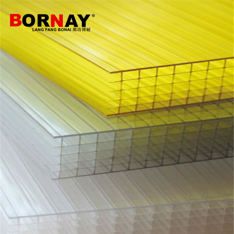 Langfang Bonai Policarbonato PC Hollow Sheet Garden Greenhouse Poly Carbonate Roof Crystal Twin Wall