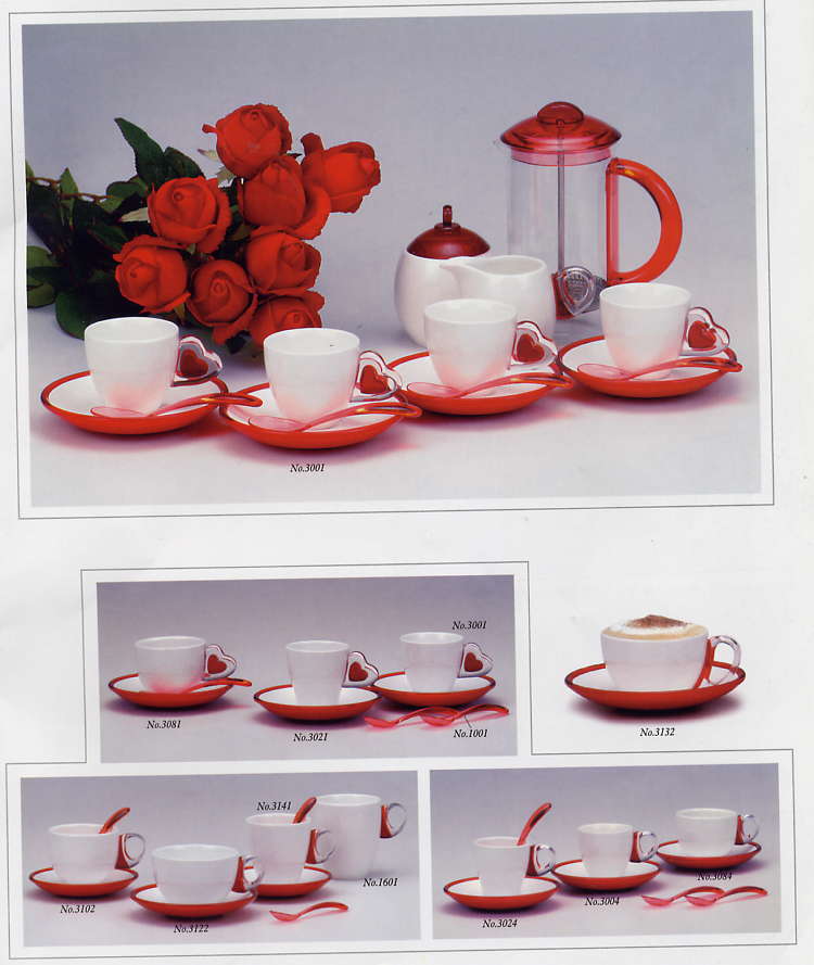 Acrylic Porcelain Coffe Cup & Saucer