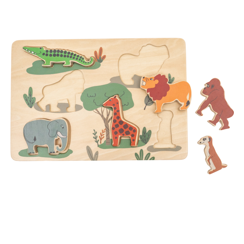 3D Wooden Scratch Board Puzzle Forest Animals Jigsaw Puzzle Baby Early Education Animals Toys