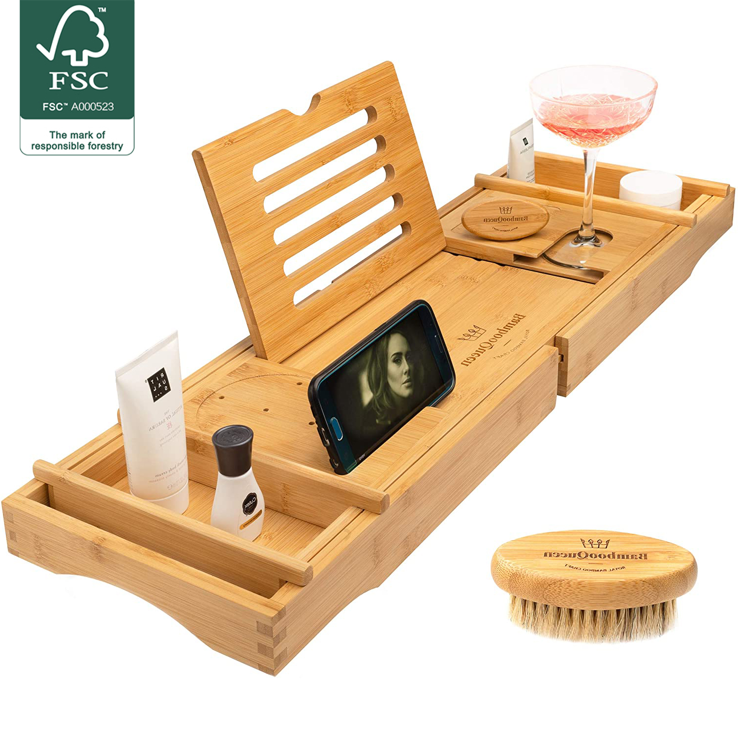 Bamboo Bathtub Caddy Bath bathroom tray