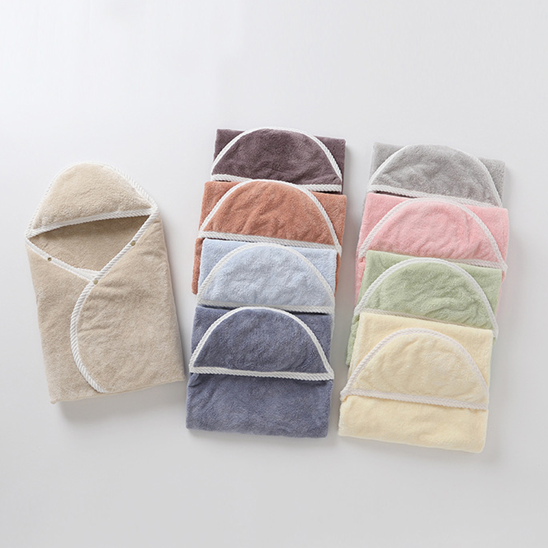 Newborn Windproof Hooded Swaddle Winter Warm Coral Fleece Swaddle Blanket