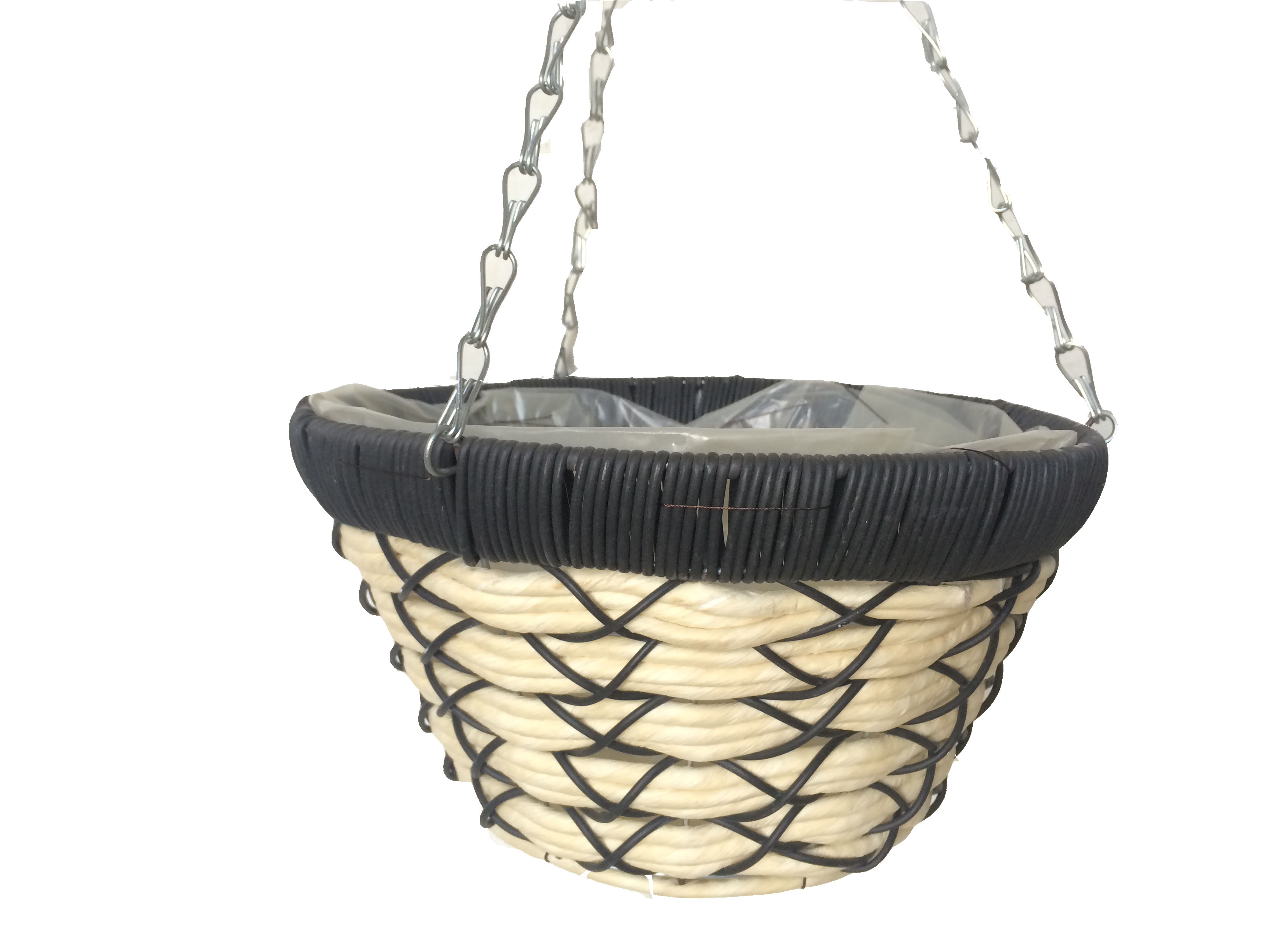 12In Garden Rope Hanging Baskets Handmade Pots Indoor Outdoor Flower Basket for Deck Patio Balcony