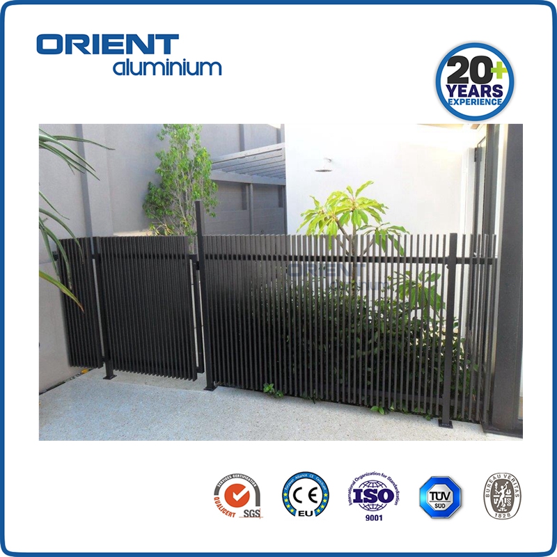 Classic Design Galvanized Steel Privacy Fence Modern Aluminum Security Fence