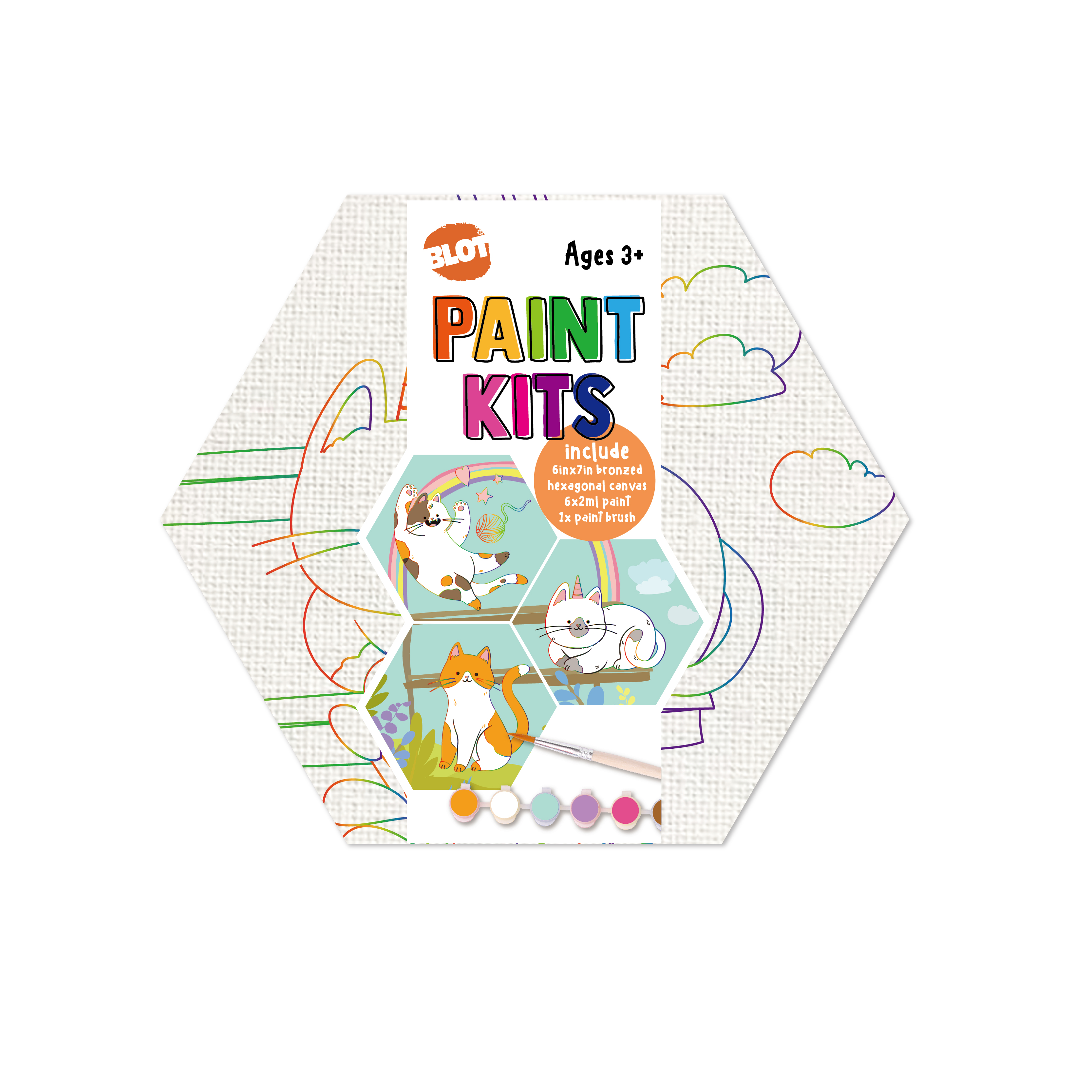 Canvas with colorful foil art kit -cat