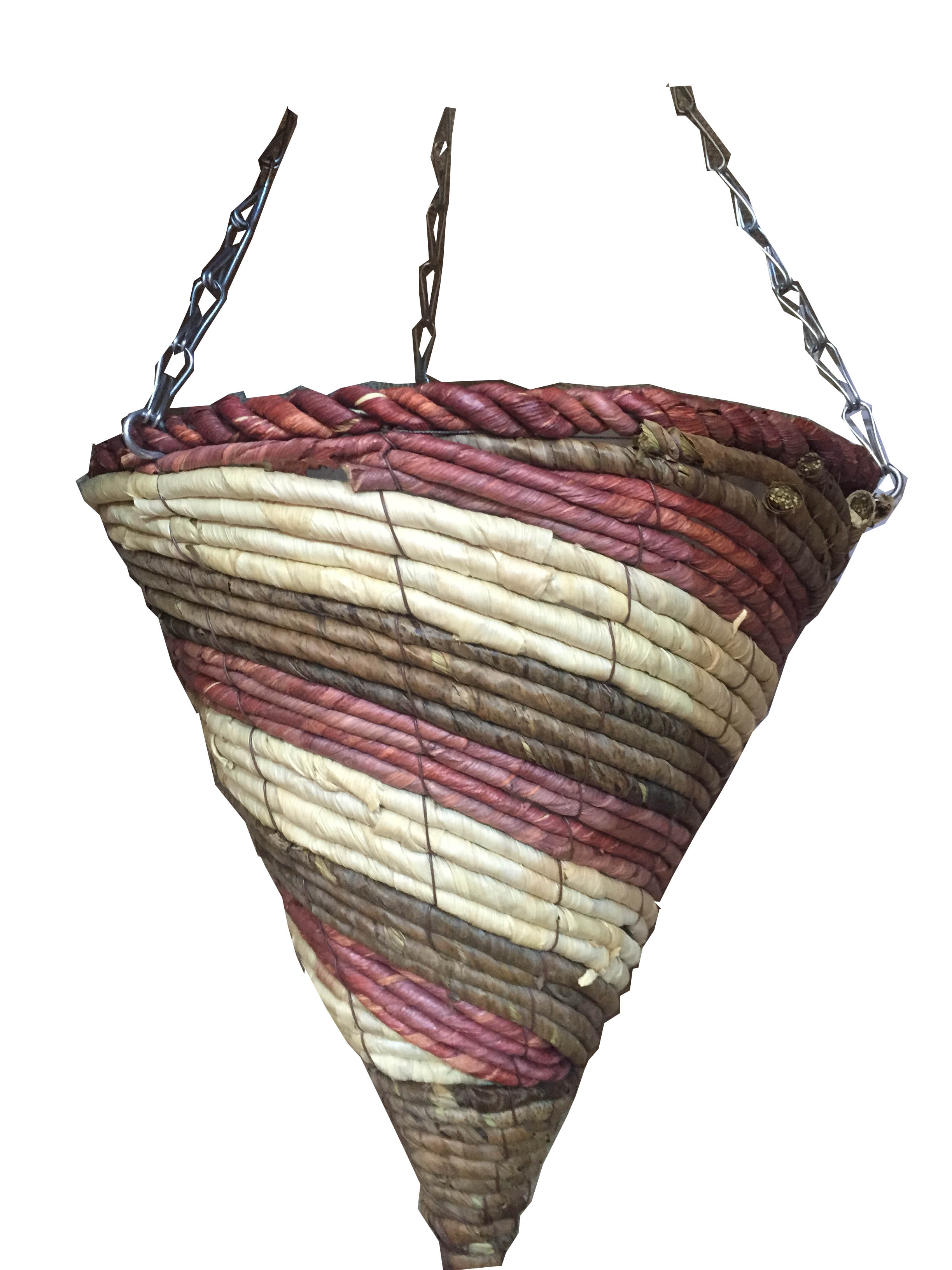10in12in 14in 16in Corn and Green Rope Cone Hanging Basket with Chain for indoor and outdoor Decor