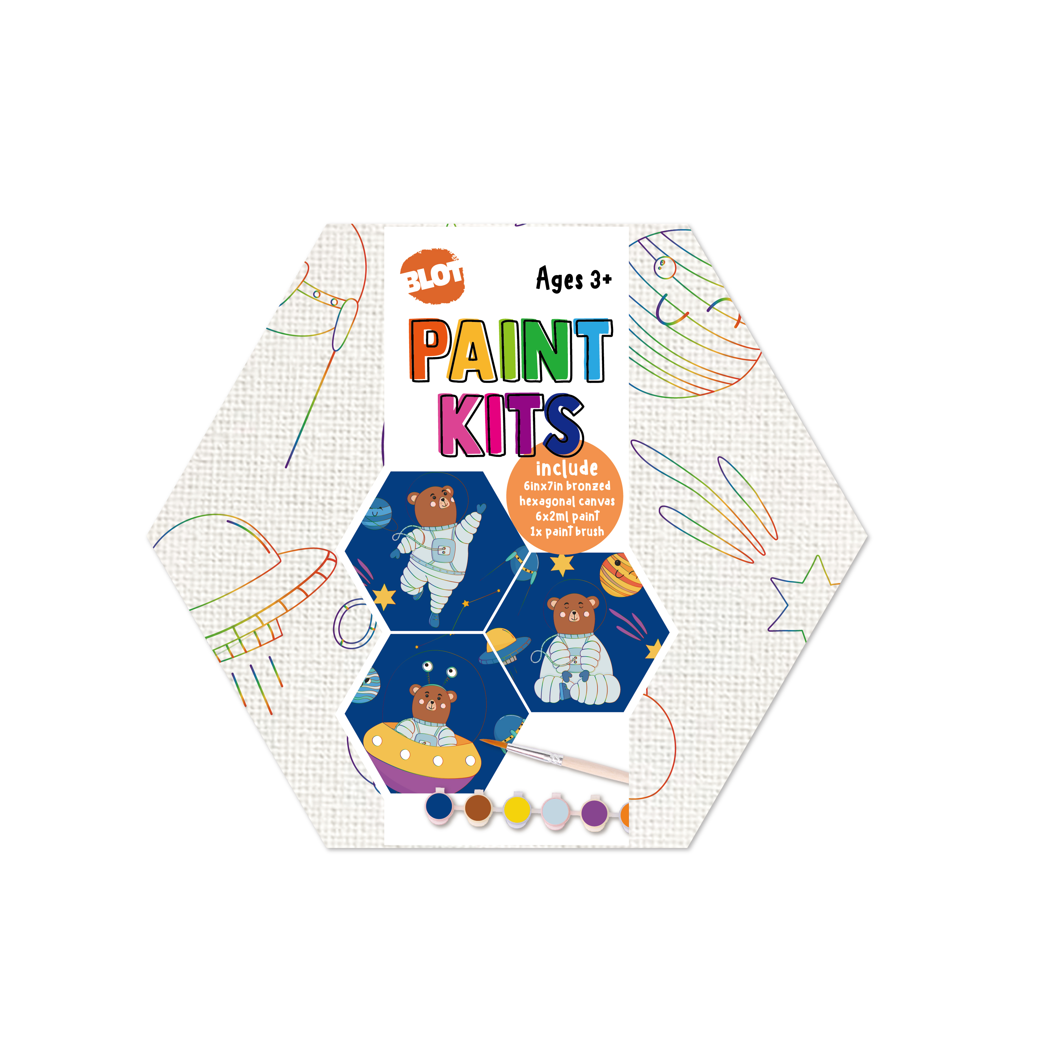 Canvas with colorful foil art kit -bear