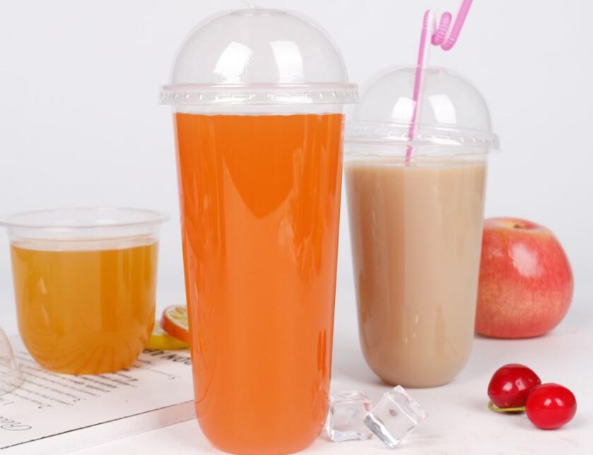 Customized Logo Disposable Plastic U-shape Cups/ Mold Cups With Lid