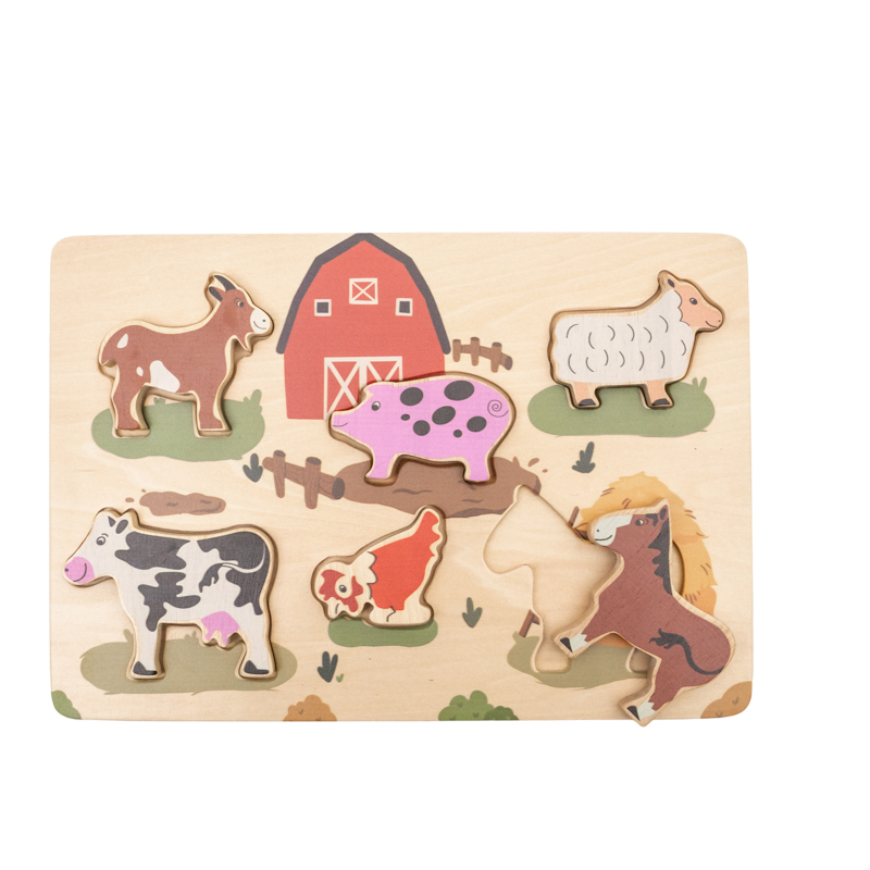 Cartoon Jigsaw Puzzle Farm Animal Puzzle wooden Toy Creative Assembling Educational Toys