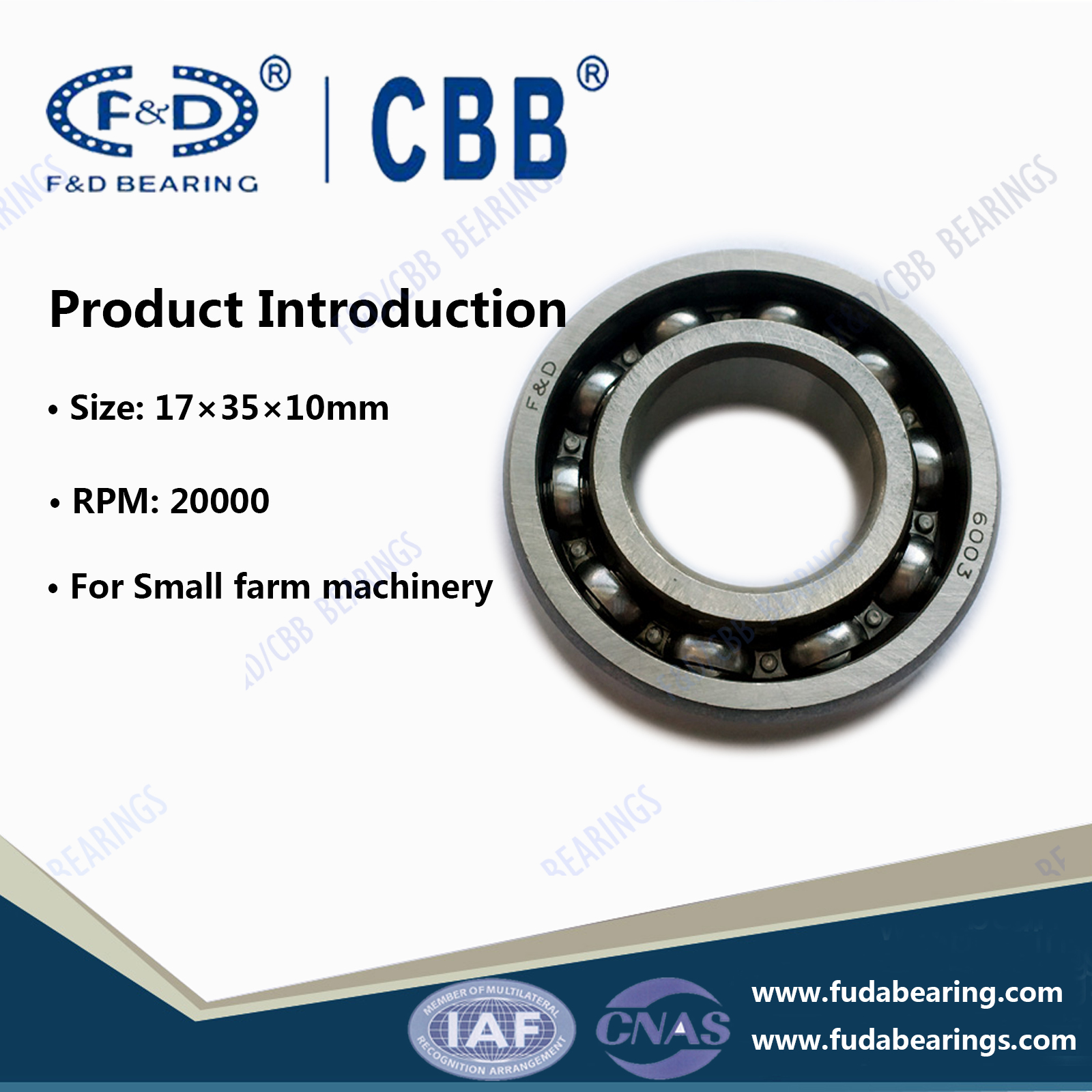 6003 Plain bearing bearings for reducer electric motor agricultural machinery water pump