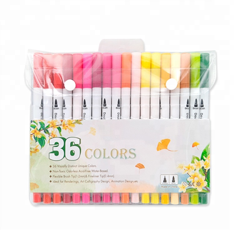 Dual Tip Water Color Sketch Marker,Fine Tip Watercolor Brush Marker