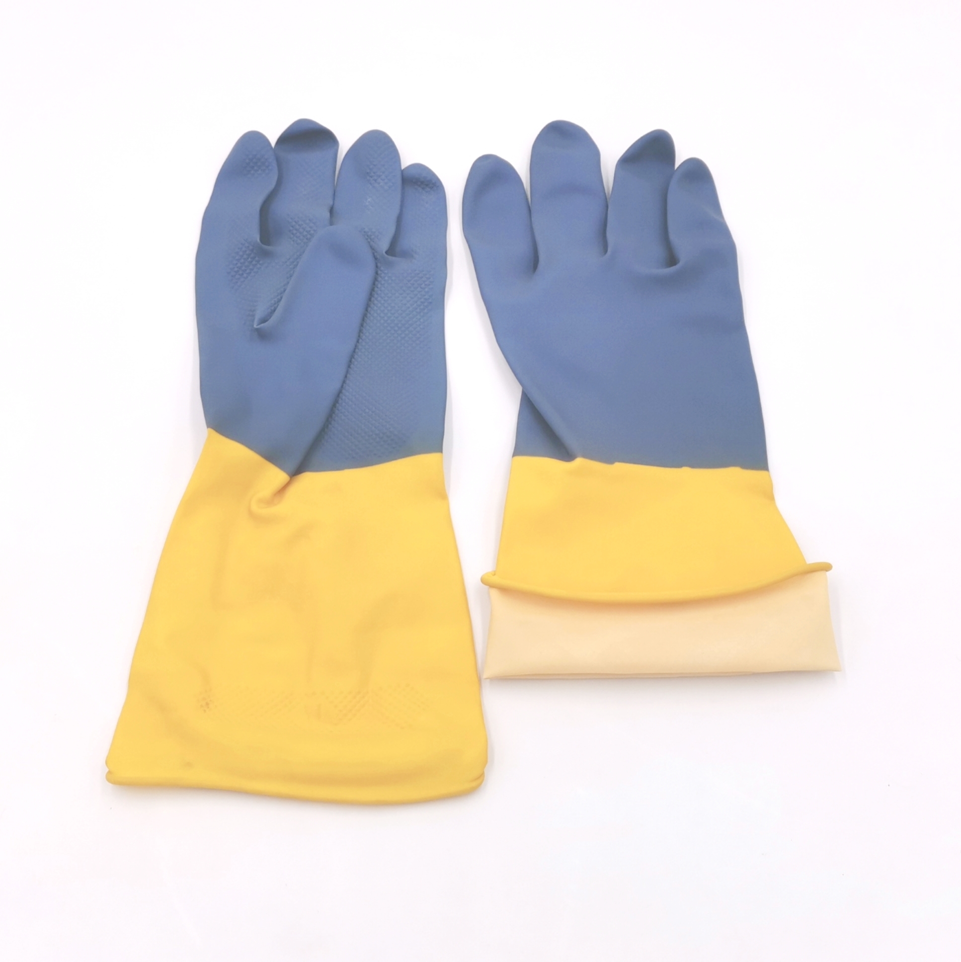 Universal package bag D series bi-color diamond grip industrial latex hand protection hand gloves