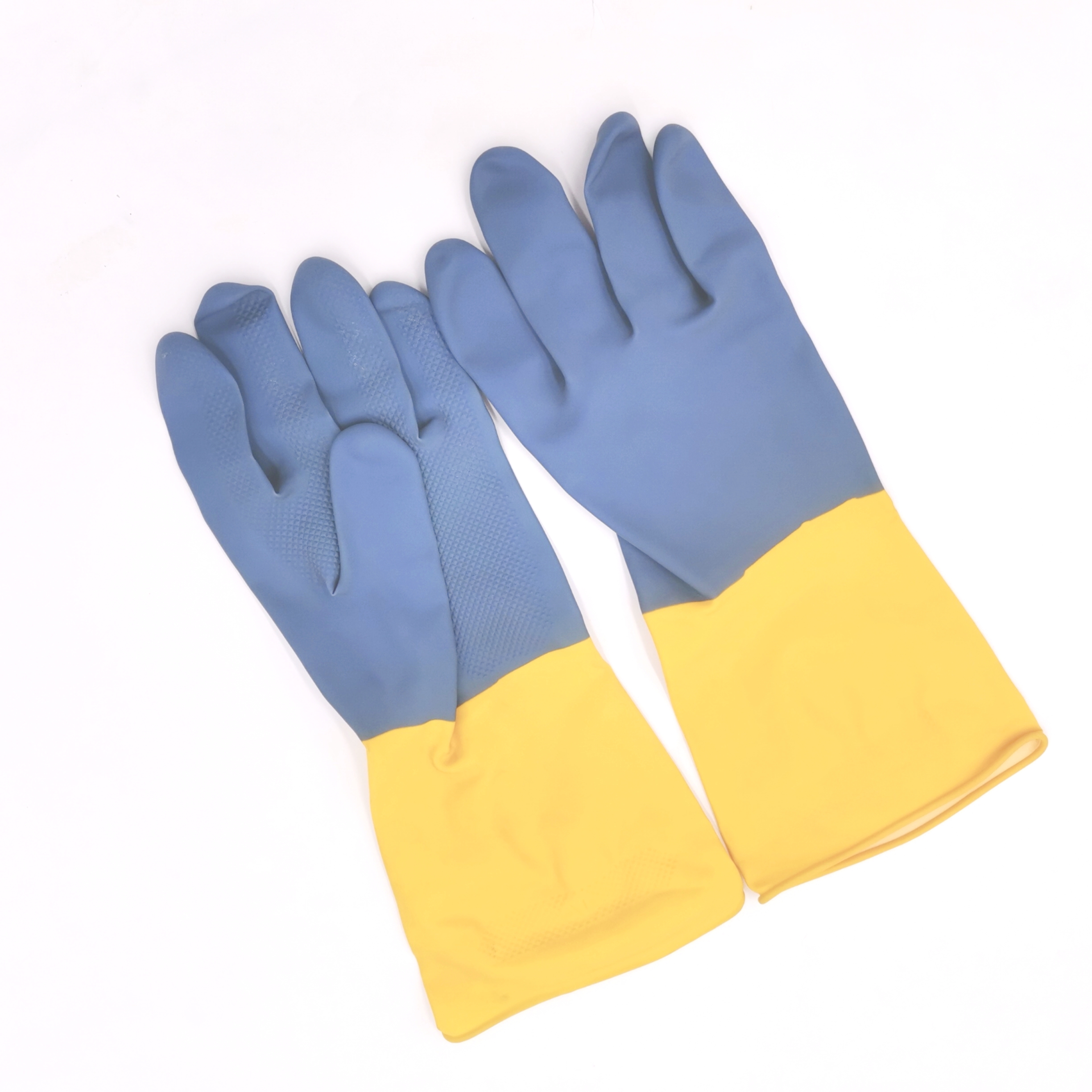 Universal package bag D series bi-color diamond grip industrial latex hand protection hand gloves