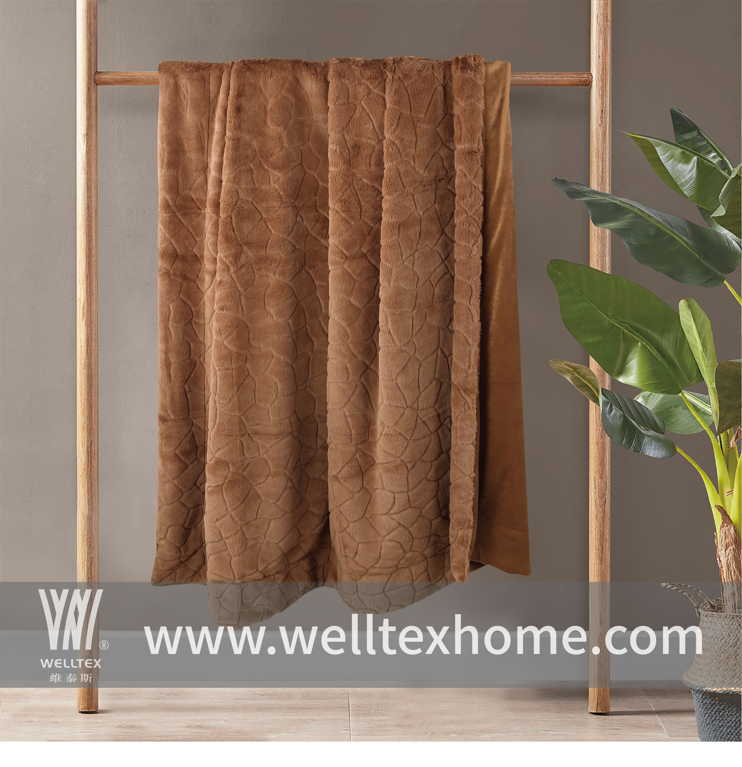 Fake rabbit fleece Blanket in brushed 125x150cm