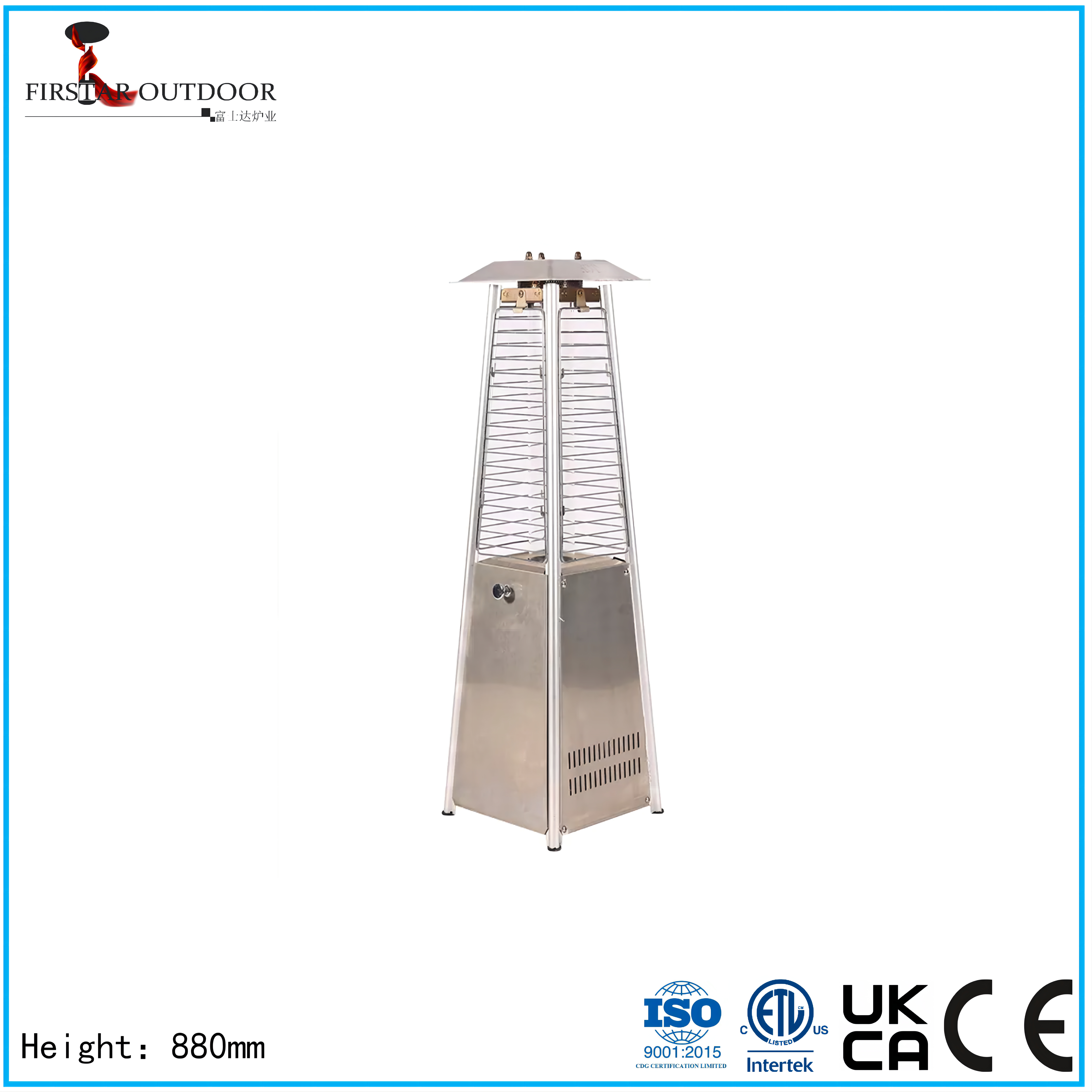 Table Top Pyramid Glass Tube Gas Heater