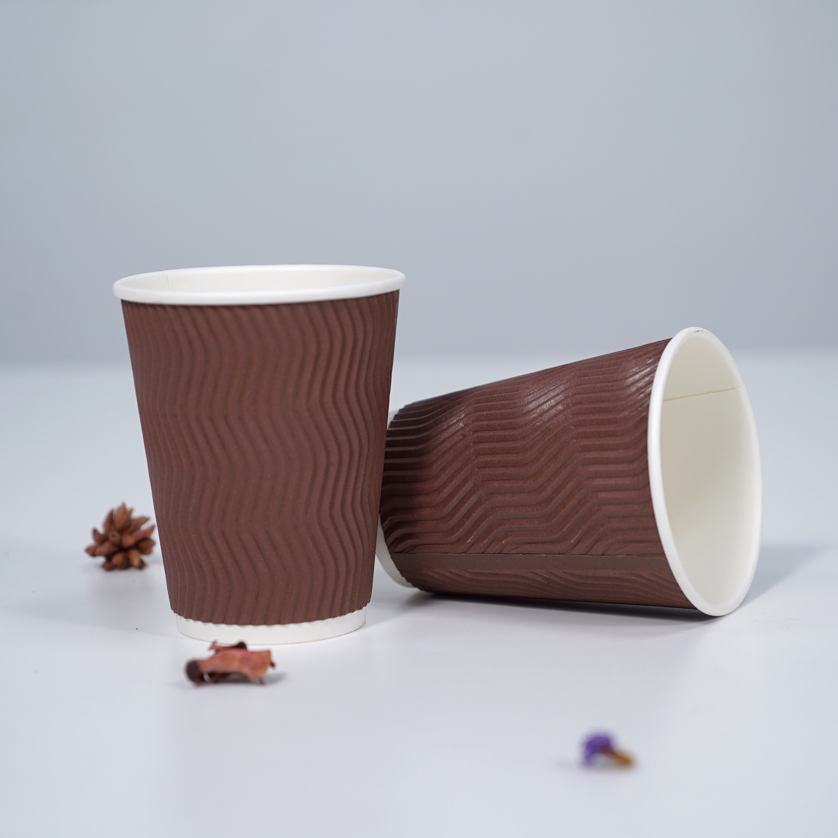 High Quality Heat Insulation Disposable Ripple Wall Paper Cup Coffee Cup