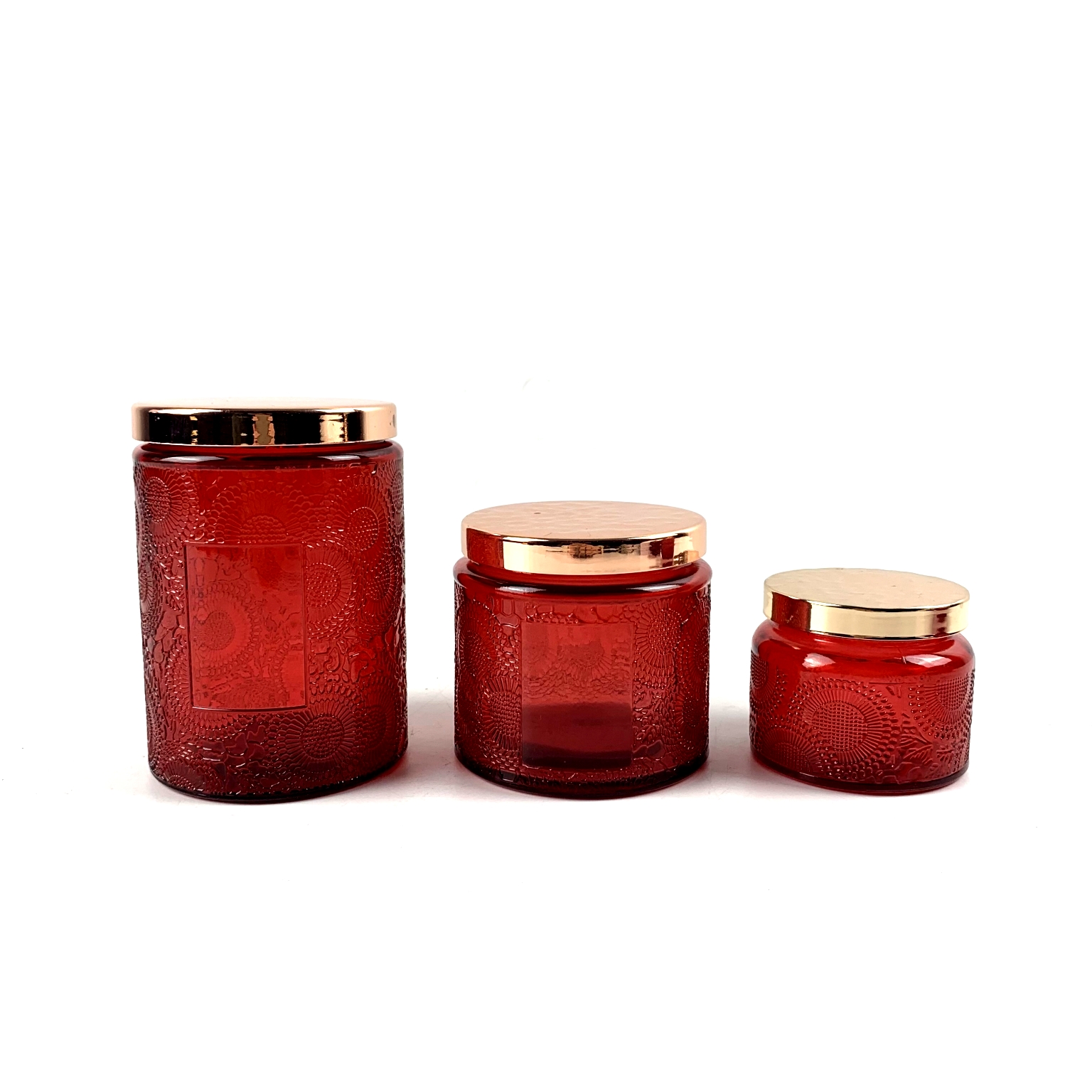 hot selling three sizes sunflower jars for candle making christmas home decoration