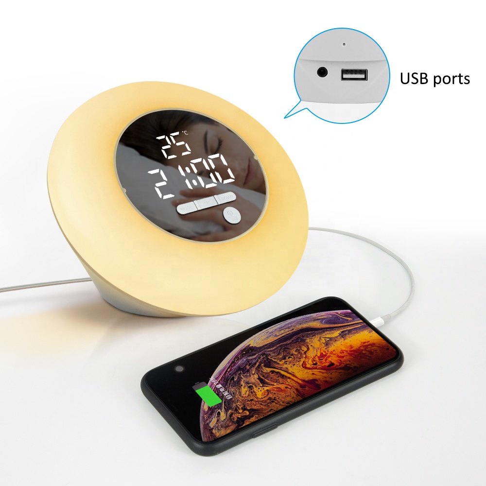 Wake Up Light Mirror LED Alarm Clock