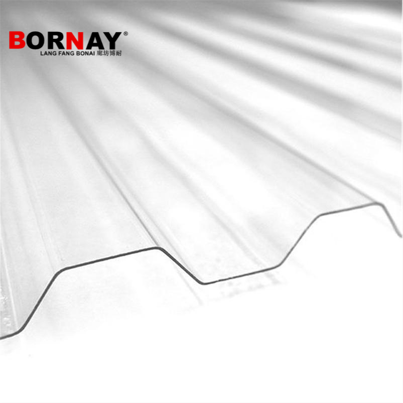 Langfang Bonai 1.2mm Thickness PC Clear Corrugated Sheet for Greenhouse Roofing Skylight