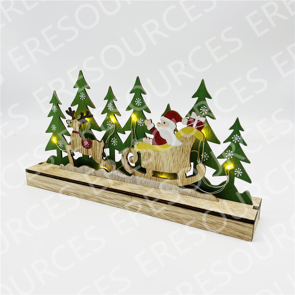 Christmas Wooden Decoration With LED Light