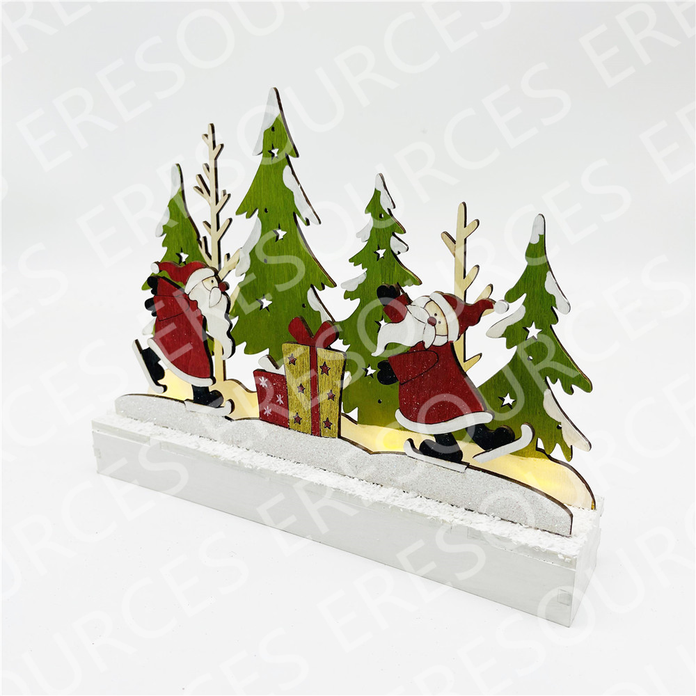 Christmas Wooden Decoration With LED Light