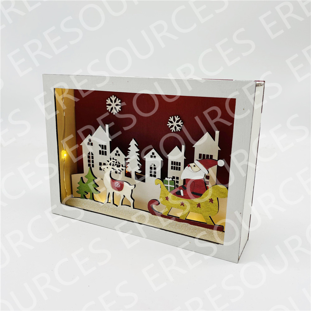 Christmas Wooden Decoration With LED Light