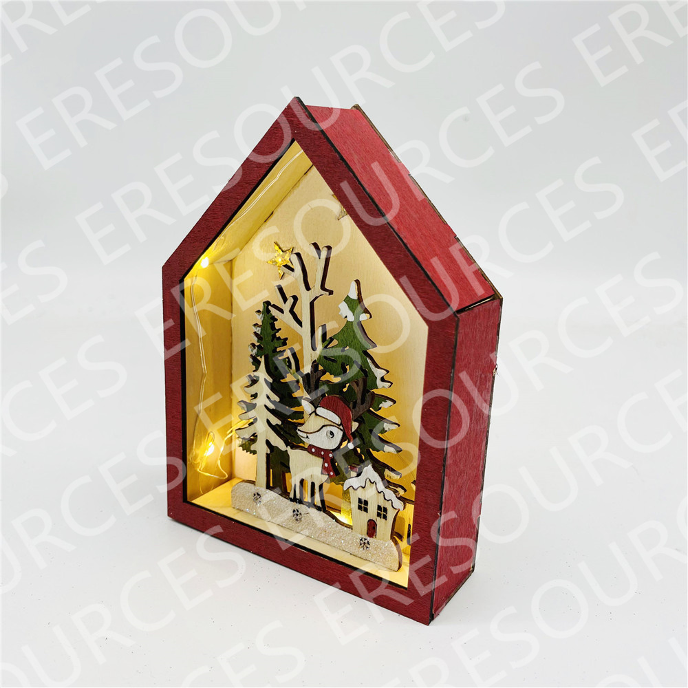 Christmas Wooden Decoration With LED Light