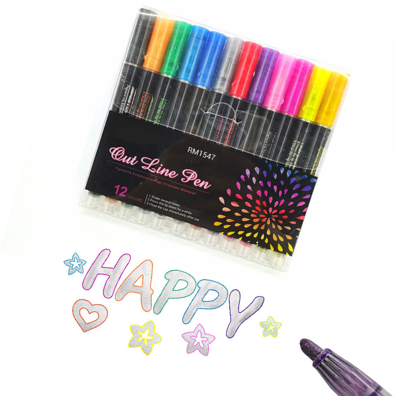 Double line marker pen