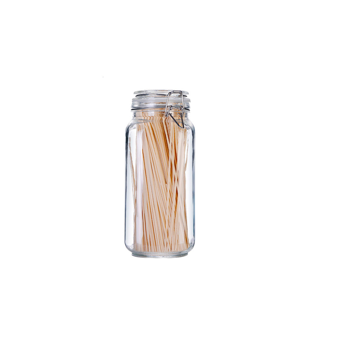 Food Storage & Container Buckle Jar,Glass Clear Jar Locking Lid,Flip Lid Glass Jars