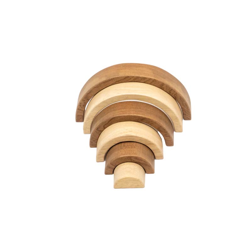 Ainbow Building Blocks bridge Pattern Learning Toys Wooden Rainbow Arched Stacking Toy