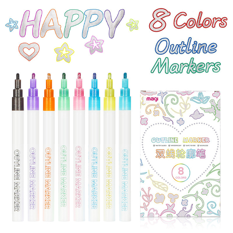 Double line marker pen