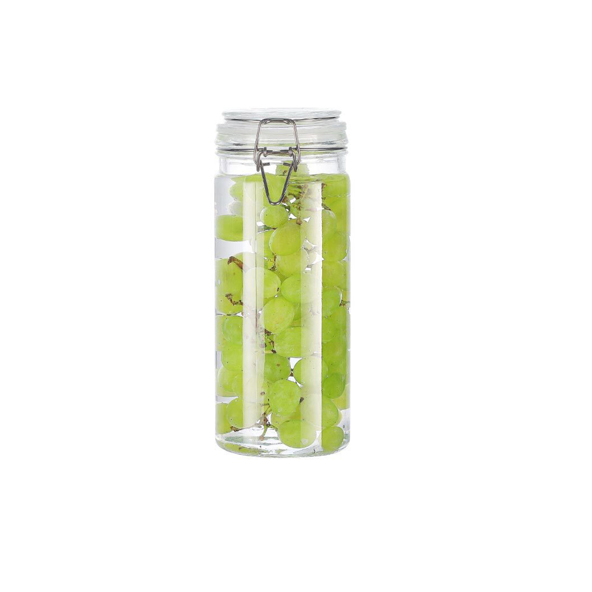 Food Storage & Container Buckle Jar,Glass Clear Jar Locking Lid,Flip Lid Glass Jars