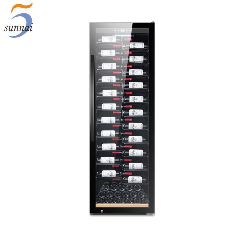 SUNNAI SW-192BL 156 bottles compressor wine cooler labelview shelf