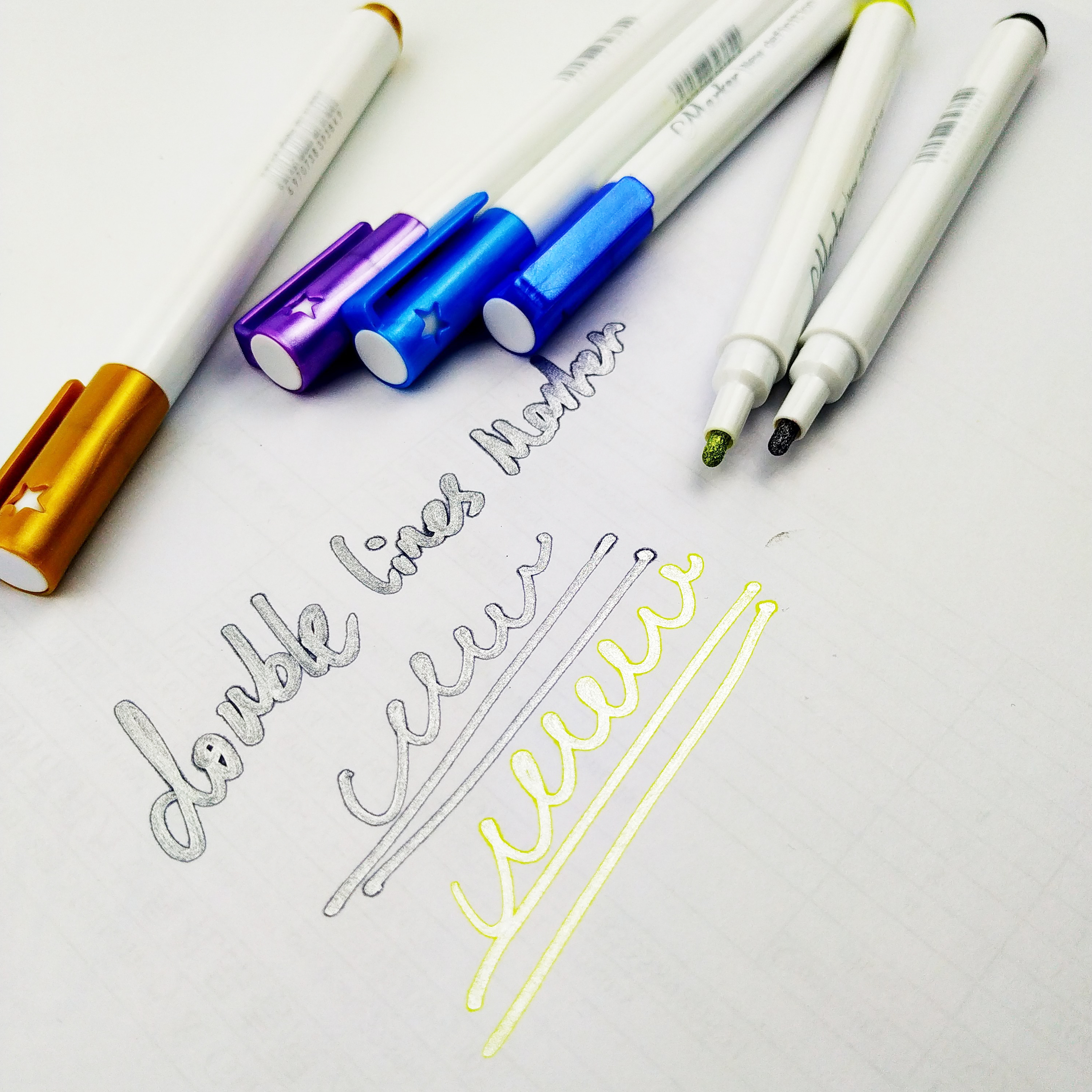 Double line marker pen