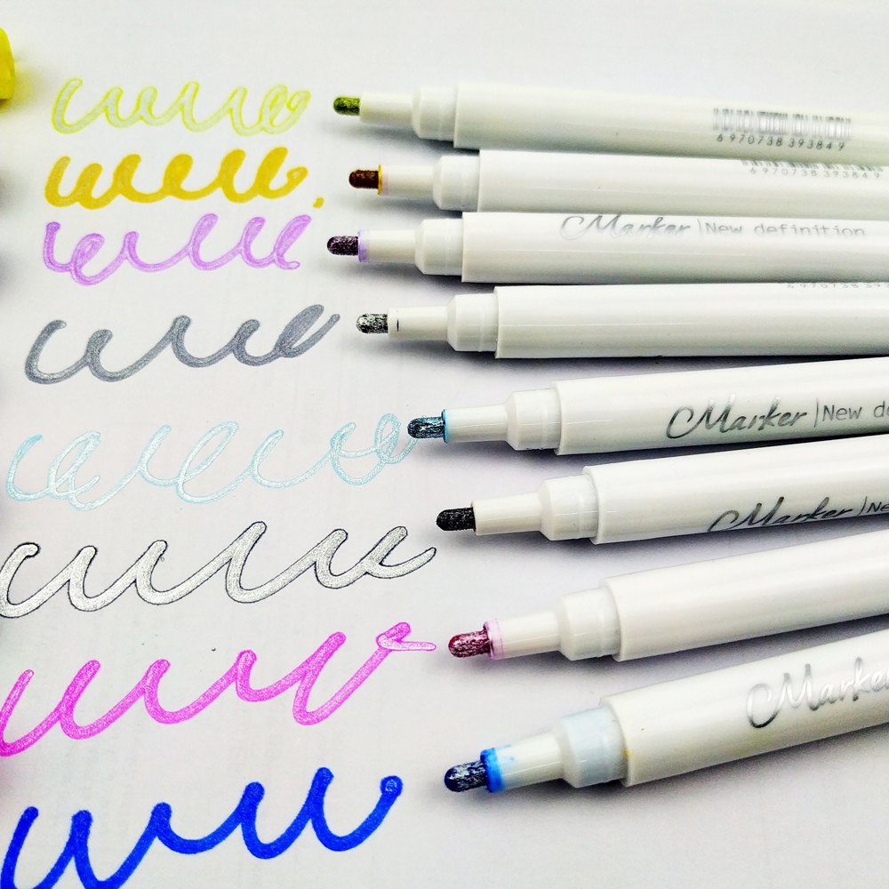 Self-outline Metallic Double Line Outline Marker Pens