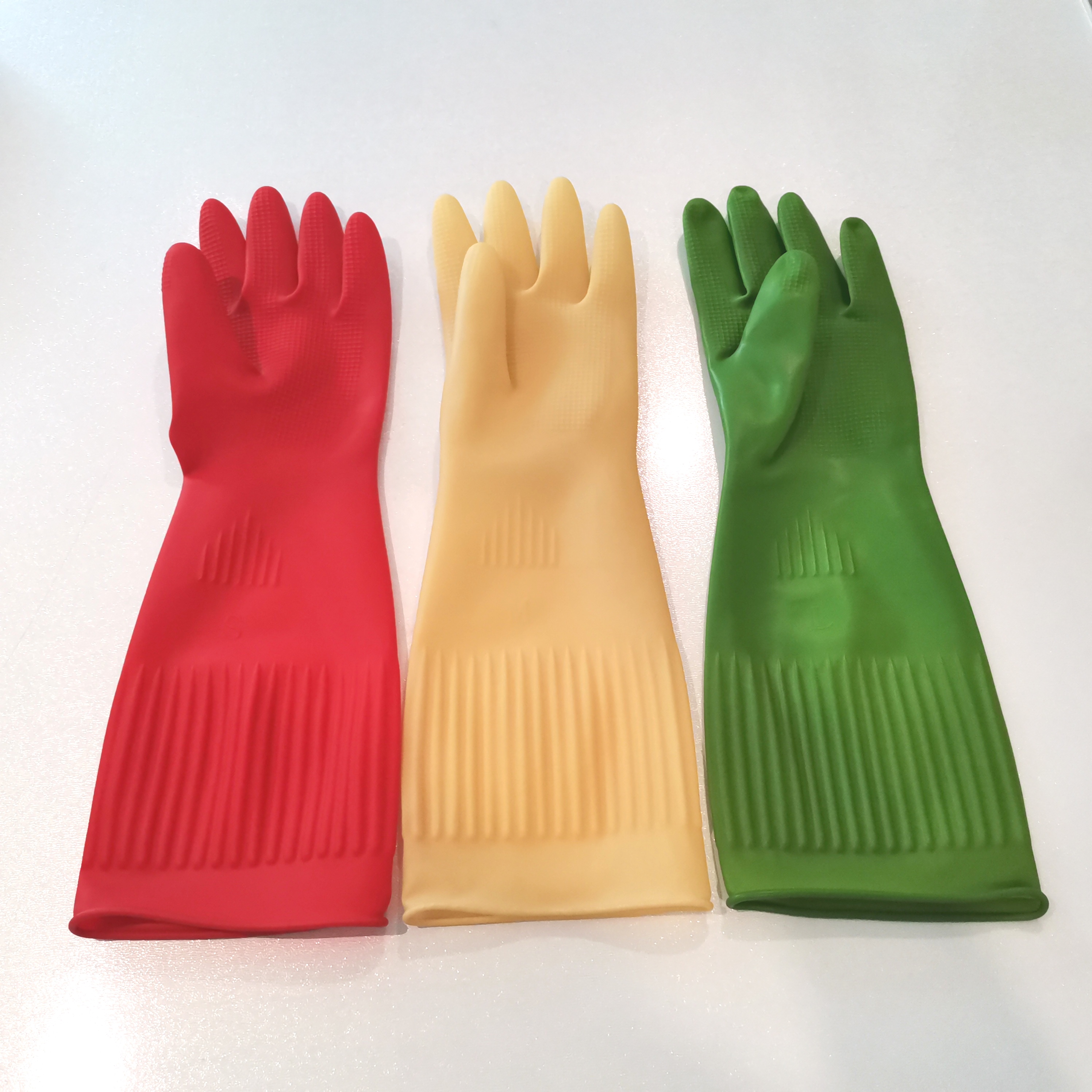 Xingli 38cm natural color top quality household latex gloves
