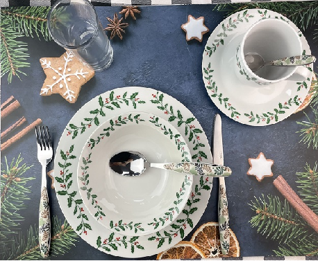 8pcs ceramic set/leaves decalled porcelain/