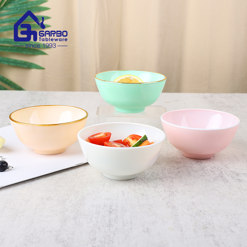 Highquality 4.5inch spray color opal glass bowl for hotel family using