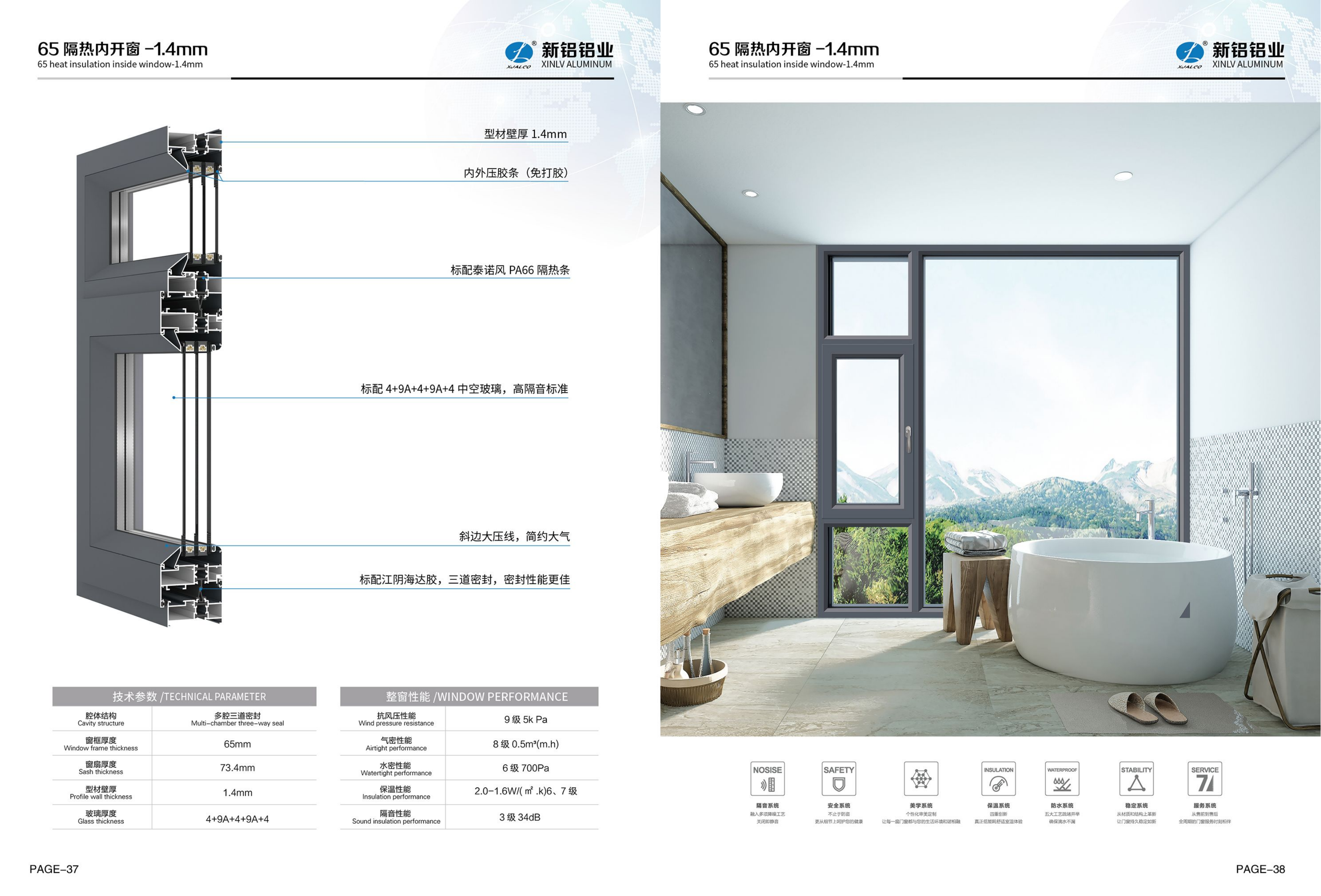 Thermal insulation broken bridge aluminum alloy doors and windows series